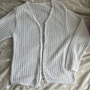 White Crochet Cardigan